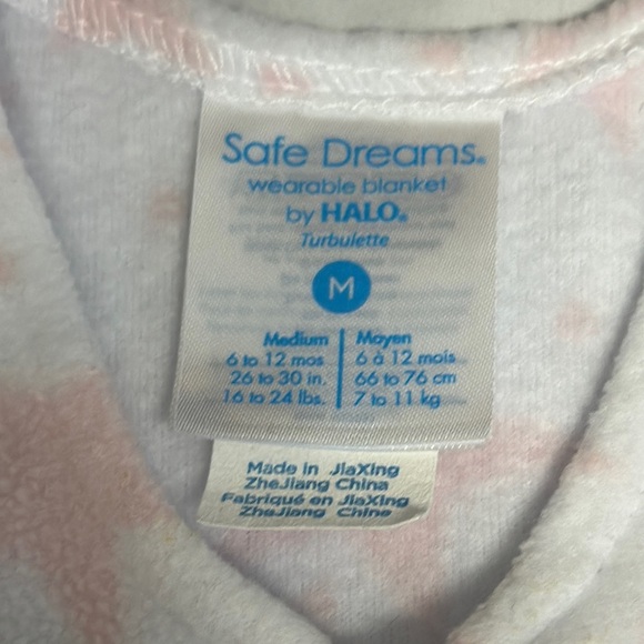 Halo - Pink and White Star fleece Sleep Sack with reverse Zipper. 6-12 months - Picture 2 of 4